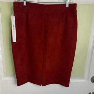 (1707) Calvin Klein Rich Red Pencil Skirt